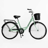 Велосипед міський Corso «TRAVEL» 26`` TL-26727 + КОШИК (1) одношвидкісний, сталева рама 16.5``, корзина, багажник