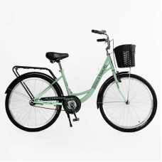 Велосипед міський Corso «TRAVEL» 26`` TL-26727 + КОШИК (1) одношвидкісний, сталева рама 16.5``, корзина, багажник
