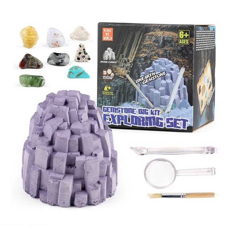 Розкопки JM 909 (48/2) щітка, лупа, долото, мінерали, в коробці Розкопки JM 909 (48/2) щітка, лупа, долото, мінерали, в коробці