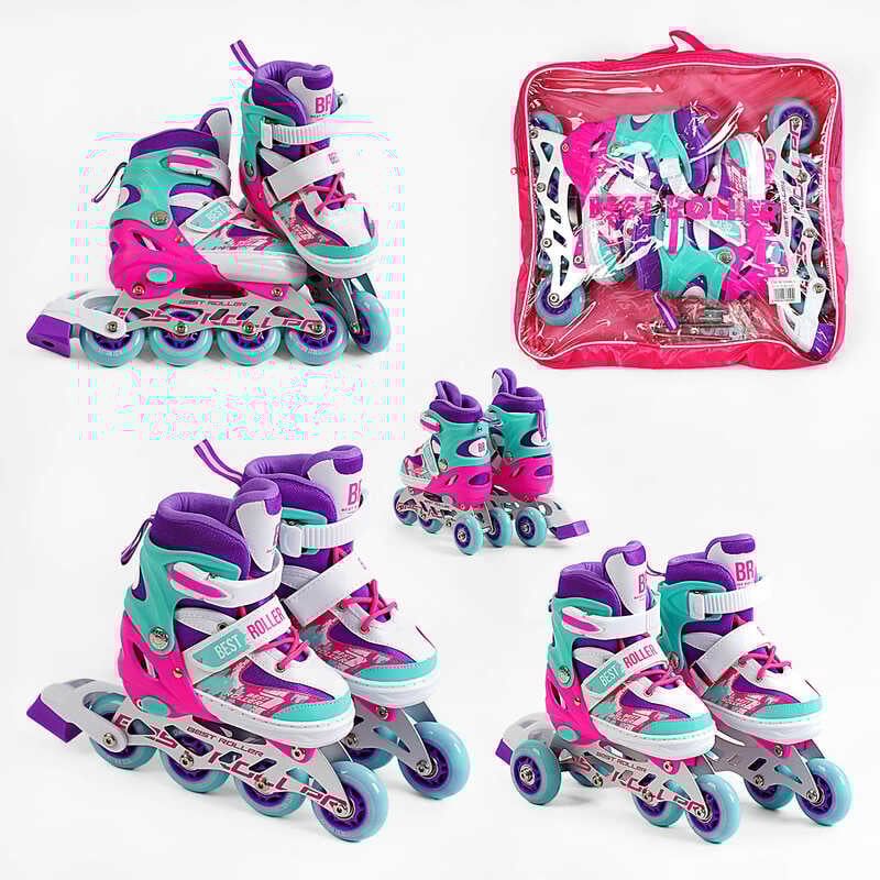 Ролики 25400-S Best Roller /розмір 30-33/ колір – ФІОЛЕТОВИЙ (6) колеса PU, ПЕРЕДНЄ КОЛЕСО СВІТЛО, переставні задні колеса, устілка 17-18.5 см, d колес – 6.5 см, в сумці Ролики 25400-S Best Roller /розмір 30-33/ колір – ФІОЛЕТОВИЙ (6) колеса PU, ПЕРЕДНЄ КОЛЕСО СВІТЛО, переставні задні колеса, устілка 17-18.5 см, d колес – 6.5 см, в сумці