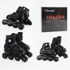 Ролики 5321-65 L розмір 39-42 (6) колеса PU, d – 7.6 см, устілка 24-27 см, алюмінієва рама, підсвічування коліс, підшипник ABEC-7, в коробці