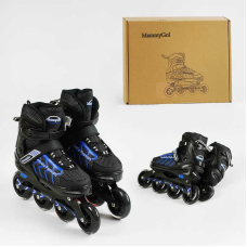 Ролики 81785-XL розмір 42-44 (6) колір СИНІЙ, колеса PU, d – 9 см, устілка 25-27 см, алюмінієва рама, підшипник ABEC-7, в коробці