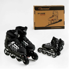 Ролики 90517-L розмір 39-42 (6) колір СІРИЙ, колеса PU, устілка 23.5-26 см, d – 9 см, алюмінієва рама, підшипник ABEC-7, в сумці