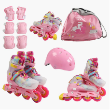 Ролики SL-39011 M розмір 35-38 (6) колеса PU, d – 9 см, алюмінієва рама, підсвічування коліс, підшипник ABEC-7, в коробці