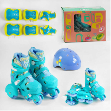 Ролики с захистом 77002-XS розмір 26-29 (6) колір СИНІЙ, колеса PU, ПЕРЕДНЄ КОЛЕСО СВІТЛО, устілка – 15-16.5 см, d колес – 6 см, в коробці