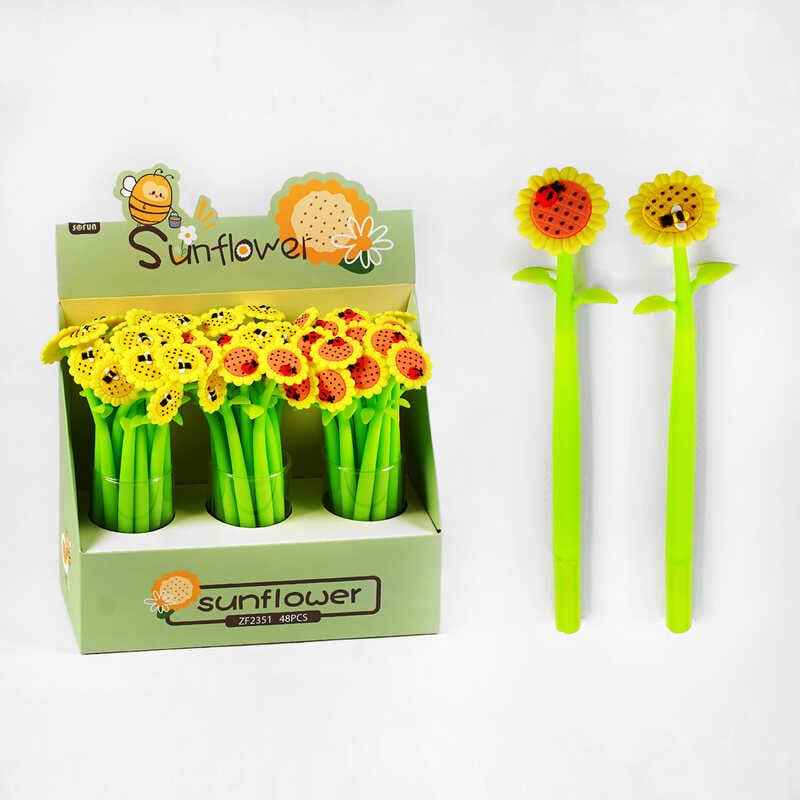 Ручка C 60783 (30/3) ЦІНА ЗА 48 ШТУК В БЛОЦІ, “Соняшник“, гелева, синя паста Ручка C 60783 (30/3) ЦІНА ЗА 48 ШТУК В БЛОЦІ, “Соняшник“, гелева, синя паста