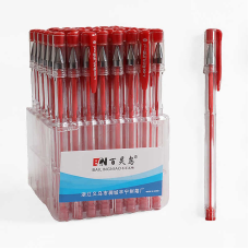 Ручка C 71673 (48) ЦІНА ЗА 48 ШТУК В БЛОЦІ, кулькова, червона паста, в пакеті