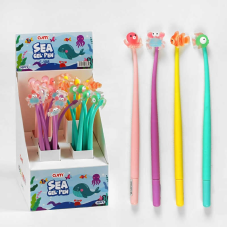 Ручка D 35222 (48/4) ЦІНА ЗА 36 ШТУК В БЛОЦІ, гелева, синя паста