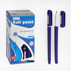 Ручка С 62095 (80) ЦІНА ЗА 50 ШТУК В БЛОЦІ, кулькова, синя паста, товщина лінії 1 мм 