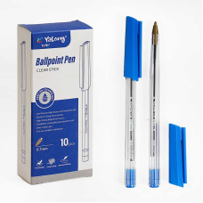 Ручка С 62112 (200) ЦІНА ЗА 10 ШТУК В ПАЧЦІ, синя паста, кулькова, товщина лінії 0.7 мм