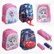 Рюкзак C 65139 (30) пластикова вставка, пенал, регульовані лямки, 2 відділення, в пакеті, ВИДАЄТЬСЯ ТІЛЬКИ МІКС ВИДІВ