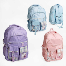 Рюкзак C 65493 (50) 1 відділення, додаткові кишені, брелок, значки, світловідбивні елементи, регульовані ремінці, висота 45 см, ВИДАЄТЬСЯ ТІЛЬКИ МІКС ВИДІВ