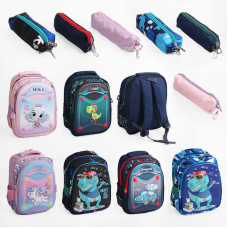 Рюкзак C 65522 (30) пластикова вставка, пенал, регульовані лямки, 2 відділення, в пакеті, ВИДАЄТЬСЯ ТІЛЬКИ МІКС ВИДІВ