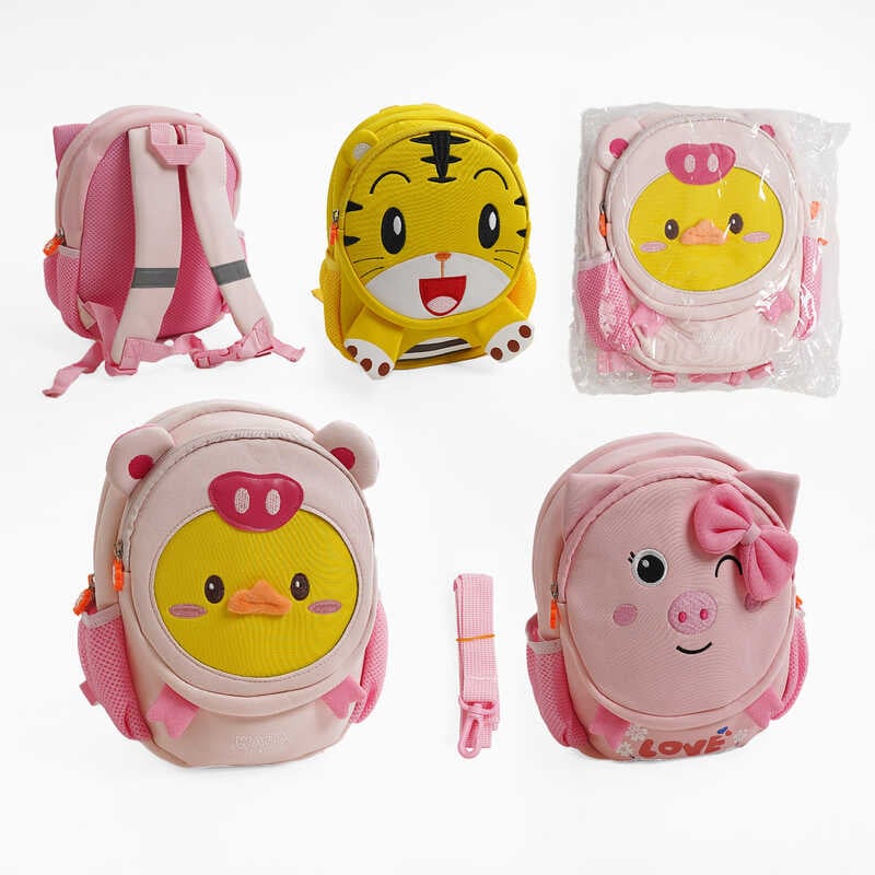 Рюкзак C 68929 (100) ВИДАЄТЬСЯ ТІЛЬКИ МІКС ВИДІВ, регулювальні ремінці, ручка-тримач, висота - 25 см, в пакеті 