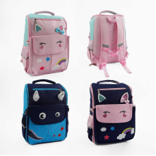 Рюкзак C 72819 (50) 3 види, 27.5х16.5х43.5 см,1 віділення, 3 кишені, на блискавці, розкладна конструкція, в пакеті, ВИДАЄТЬСЯ МІКС 