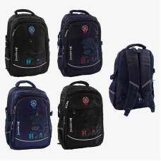 Рюкзак C 72856 (50) 4 види, розмір: 35х18х45 см, 3 відділення, 3 кишені, регульовані лямки, на блискавці, нагрудний ремінь, в пакеті, ВИДАЄТЬСЯ МІКС