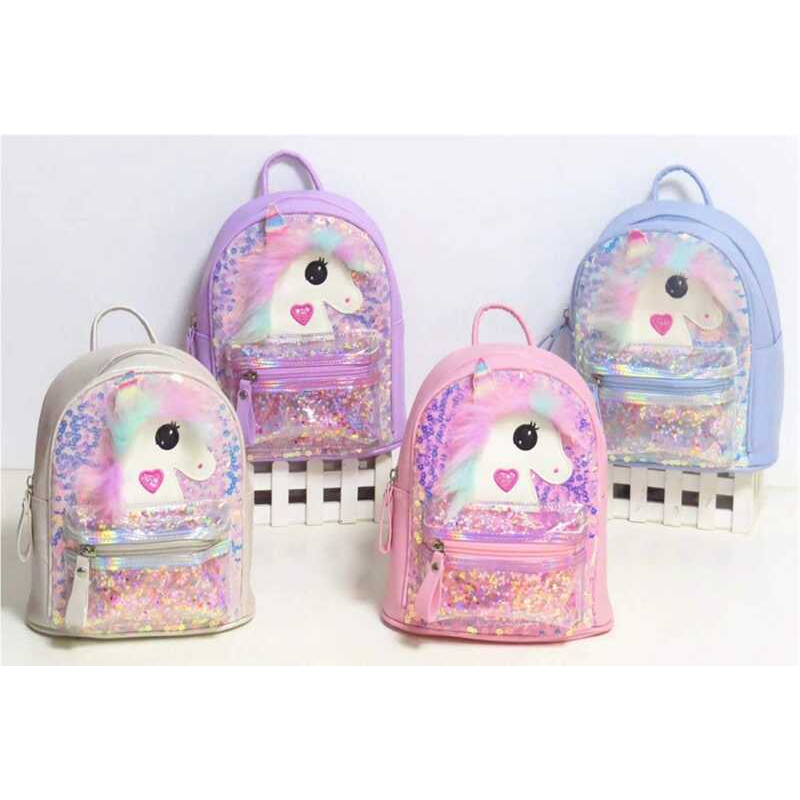 Рюкзак С 59988 (100) 4 кольори, “Єдиноріг”, блискітки, паєтки, ВИДАЄТЬСЯ ТІЛЬКИ МІКС ВИДІВ