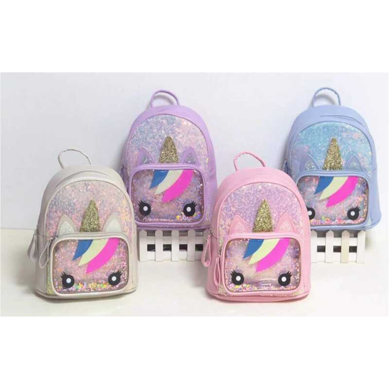Рюкзак С 59989 (100) 4 кольори, “Єдиноріг”, блискітки, паєтки, ВИДАЄТЬСЯ ТІЛЬКИ МІКС ВИДІВ