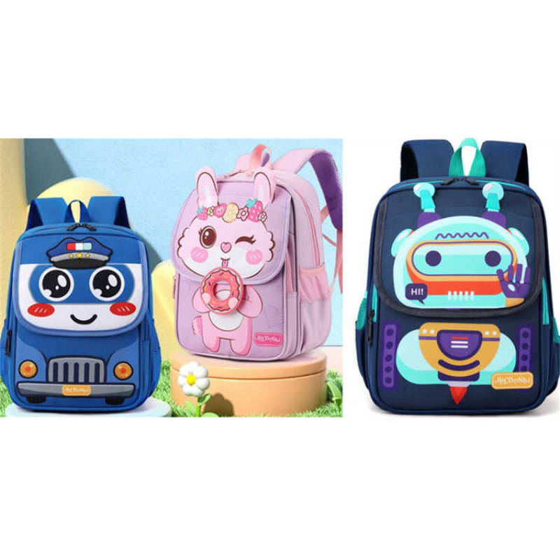 Рюкзак С 68155 (150) 3 види, висота - 34 см, 2 відділення, 2 кишені, регульовані лямки, в пакеті, ВИДАЄТЬСЯ МІКС 