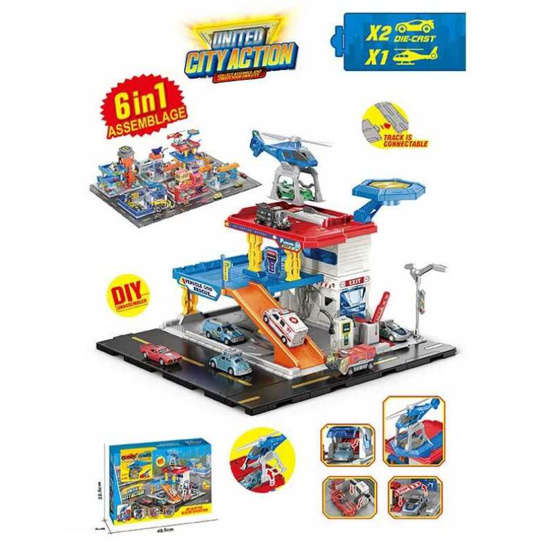 Рятувальна станція SK 6606 (18) 2 машинки, рухливі елементи, наліпки, в коробці