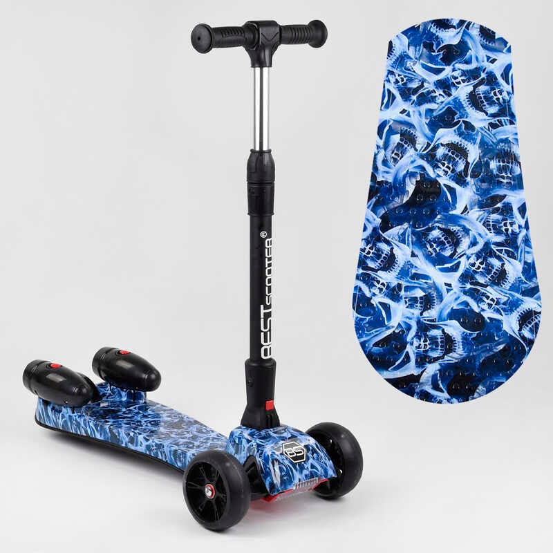 Самокат “Best Scooter“ MAXI“ 46189 з парогенератором (4) МУЗИКА, ДИМ, ТУРБІНИ, пластмасовий, колеса PU 120х40мм, складне алюмінієве кермо, в коробці