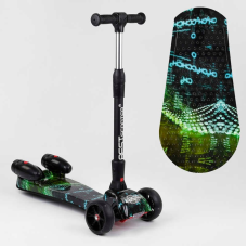 Самокат “Best Scooter“ MAXI“ 65628 з парогенератором (4) МУЗИКА, ДИМ, ТУРБІНИ, пластмасовий, колеса PU 120х40мм, складне алюмінієве кермо, в коробці