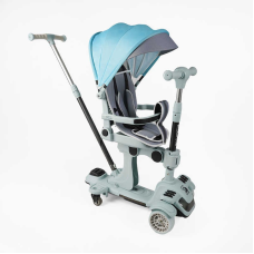 Самокат 5в1 “Skyper“ BL-61020 (4) колеса PU125х40мм зі світлом, з капюшоном, поворотне сидіння, з ДОП. КОЛЕСАМИ, захисний бампер, в коробці