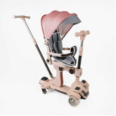 Самокат 5в1 “Skyper“ BL-72440 (4) колеса PU125х40 мм зі світлом, з капюшоном, поворотне сидіння, з ДОП. КОЛЕСАМИ, захисний бампер, в коробці