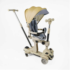 Самокат 5в1 “Skyper“ BL-83655 (4) колеса PU125х40 мм зі світлом, з капюшоном, поворотне сидіння, з ДОП. КОЛЕСАМИ, захисний бампер, в коробці