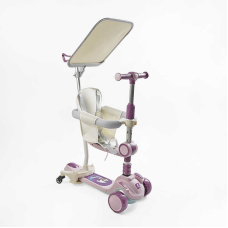 Самокат 5в1 “Skyper“ FJ-33822 (4) колеса PU125х40мм зі світлом, укр озвучування та підсвічування платформи,с ДОП. КОЛЕСАМИ, захисний бампер, в коробці