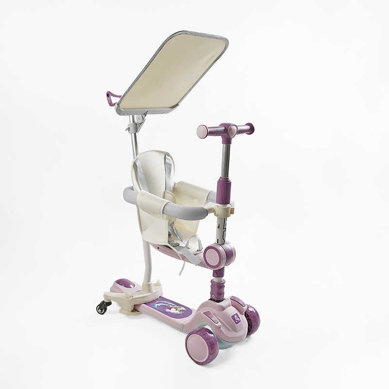 Самокат 5в1 “Skyper“ FJ-33822 (4) колеса PU125х40мм зі світлом, укр озвучування та підсвічування платформи,с ДОП. КОЛЕСАМИ, захисний бампер, в коробці