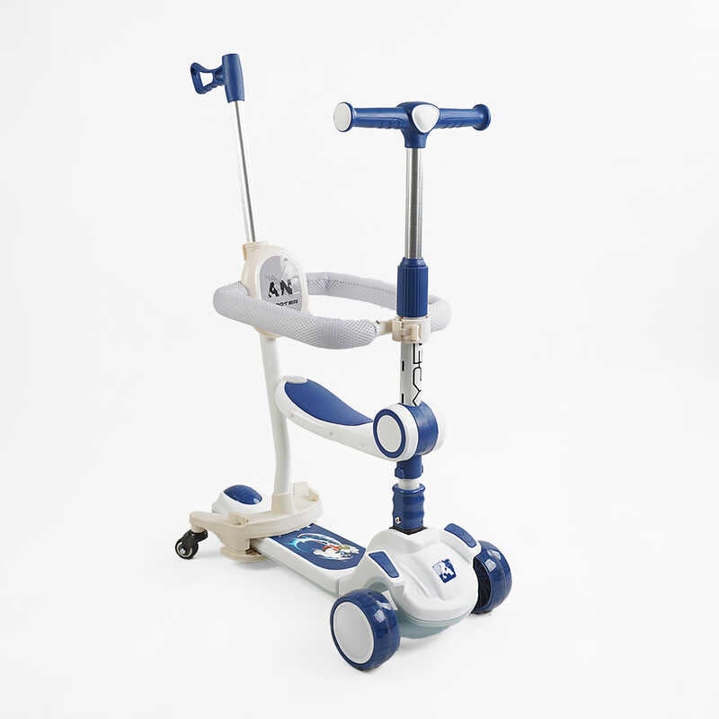 Самокат 5в1 “Skyper“ GH-51784 (4) колеса PU125х40мм зі світлом, укр озвучування та підсвічування платформи,с ДОП. КОЛЕСАМИ, захисний бампер, в коробці