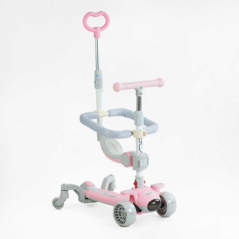 Самокат 5в1 “Skyper“ J-36225 (6) колеса PU 125х40мм зі світлом, музика та підсвічування платформи, з ДОП. КОЛЕСАМИ, захисний бампер, в коробці