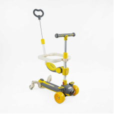 Самокат 5в1 “Skyper“ J-69300 (6) колеса PU 125х40мм зі світлом, музика та підсвічування платформи, з ДОП. КОЛЕСАМИ, захисний бампер, в коробці