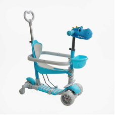 Самокат 5в1 P-92401 (1) Best Scooter, з ДОП. КОЛЕСАМИ, захисний бампер, PU колеса зі світлом, в коробці