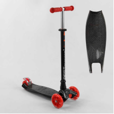 Самокат A 25772 /779-1524 “Best Scooter“ (1) 4 колеса PU, СВІТЛО, трубка керма алюмінієва, d передніх коліс = 12 см, d задніх коліс = 8 см, в коробці