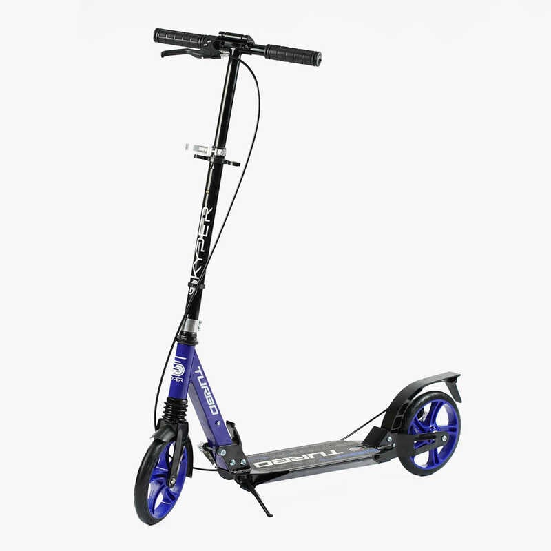 Самокат Skyper “Turbo“ TR-47055 (4) сталева рама, ручне дискове гальмо, діаметр PU коліс - 200мм, 2 амортизатори, в коробці
