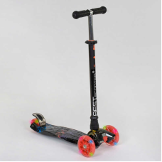 Самокат А 24659 / 779-1308 MAXI “Best Scooter“ (1) пластмасовий, 4 колеса PU, СВІТЛО, трубка керма алюмінієва, d = 12см, в коробці