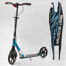 Самокат алюмінієвий “Best Scooter“ 23013 (2) колеса PU, ФАРА, затискач керма, d передніх коліс - 230мм, d задніх коліс 200мм, 1 амортизатор передній