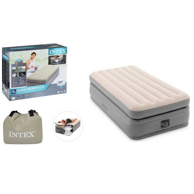 Intex Велюр матрац 64162 NP (2) 99х191х51 см, вбудований електронасос, односпальний