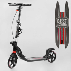 Самокат двоколісний “Best Scooter“ L-21044 (2) ФАРА, колеса PU 200мм, 2 амортизатори, затискач керма, ручне гальмо, в коробці