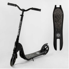 Самокат двоколісний 74077 “Best Scooter“ (2) колір ЧОРНИЙ, колеса PU - 20 см, широкий велосипедне кермо, новий затиск керма, в коробці