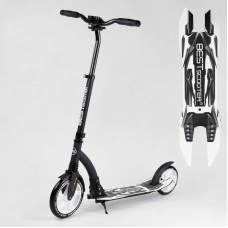 Самокат двоколісний Best Scooter 75343 (4) колеса PU - переднє 23 см, заднє - 20 см, 1 амортизатор, широкий руль, зажим руля, в коробці