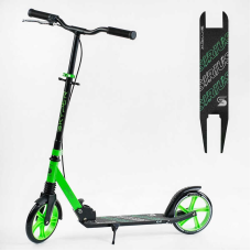 Самокат двоколісний S-64361 “Skyper“ (4) “Sirius“, салатово-чорний, колеса PU 200 мм, 1 амортизатор, ручне гальмо, в коробці