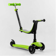 Самокат триколісний Best Scooter PL-315 (4) колеса PU зі світлом, сидіння, батьківська ручка, в коробці