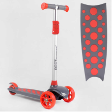 Самокат триколісний LK-52003 Best Scooter (4) СВІТЛО ДЕКИ, КОЛІС І ДИСКІВ, знімне кермо, передні колеса PU 120х35мм, задні колеса PU 80х30мм