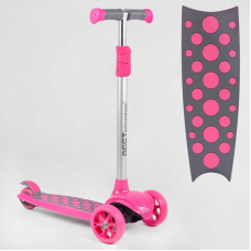 Самокат триколісний LK-61022 Best Scooter (4) СВІТЛО ДЕКИ, КОЛІС І ДИСКІВ, знімне кермо, передні колеса PU 120х35мм, задні колеса PU 80х30мм