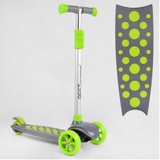 Самокат триколісний LK-70111 Best Scooter (4) СВІТЛО ДЕКИ, КОЛІС І ДИСКІВ, знімне кермо, передні колеса PU 120х35мм, задні колеса PU 80х30мм