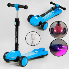 Самокат триколісний LT-10635 Best Scooter з парогенератором (6) складне кермо, ЗВУК МАШИНИ, ДИМ, СВІТЛО, пластмасовий, колеса PU 120х35мм, в коробці