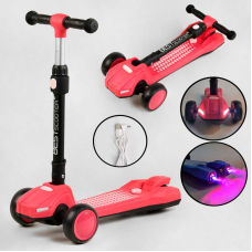 Самокат триколісний LT-11746 Best Scooter з парогенератором (6) складне кермо, ЗВУК МАШИНИ, ДИМ, СВІТЛО, пластмасовий, колеса PU 120х35мм, в коробці